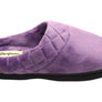 Dearfoams Womens Darcy Microfiber Velour Clog Wide Width Slippers