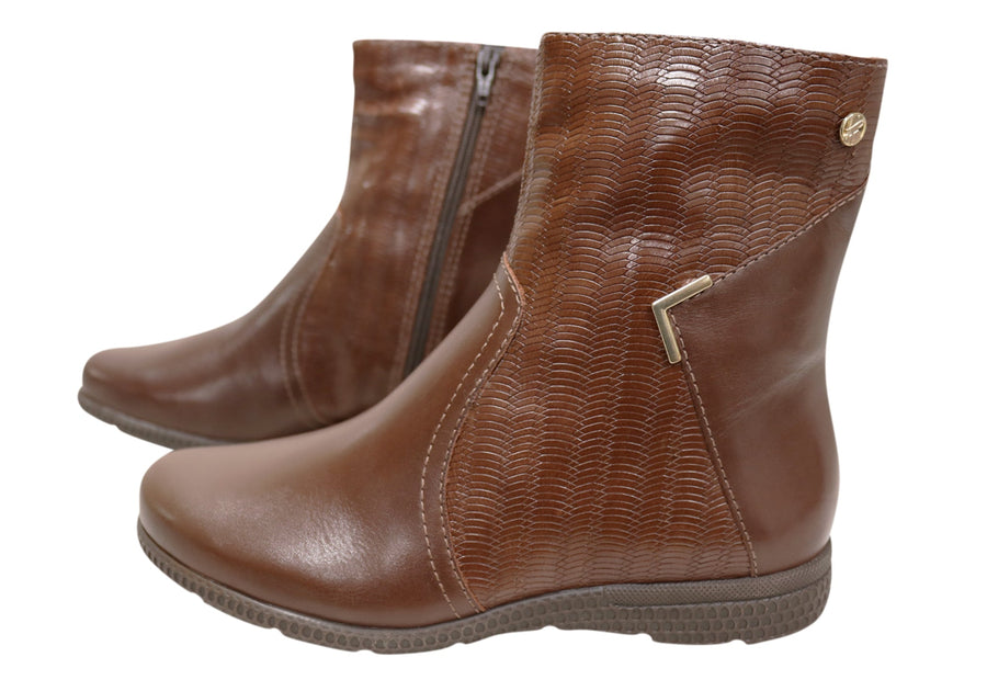Bottero Jessie Womens Comfortable Leather Ankle Boots Made In Brazil