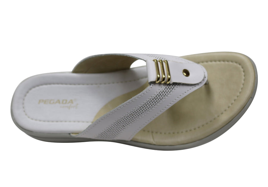 Pegada Ema Womens Comfortable Leather Thongs Sandals Made In Brazil