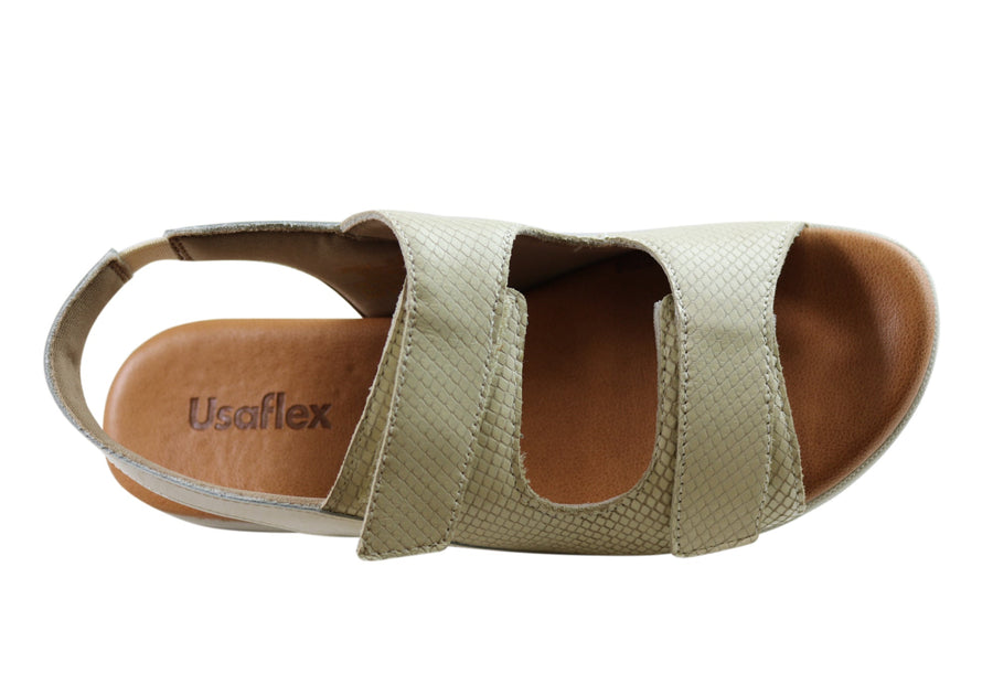 Usaflex Jessica Womens Comfortable Leather Sandals Made In Brazil