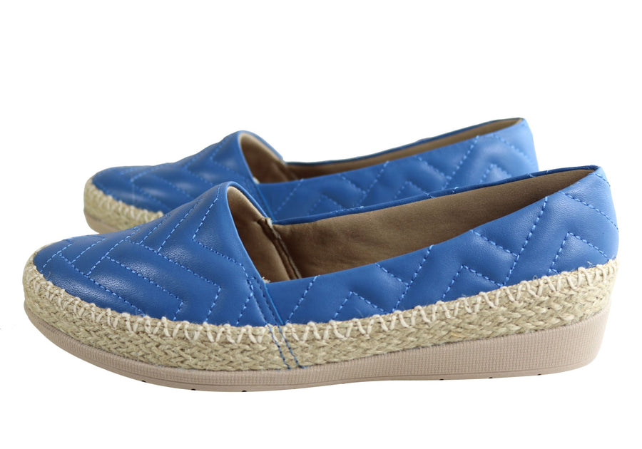 Usaflex April Womens Comfort Leather Espadrille Shoes Made In Brazil