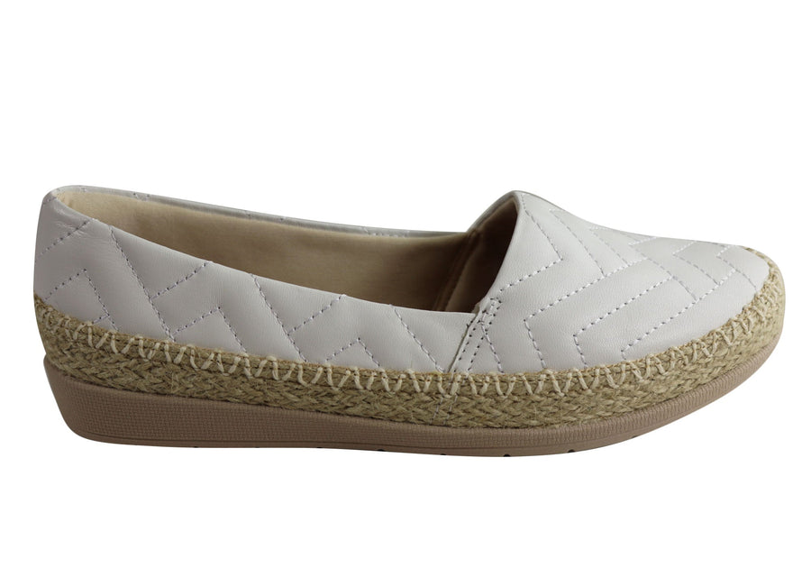 Usaflex April Womens Comfort Leather Espadrille Shoes Made In Brazil