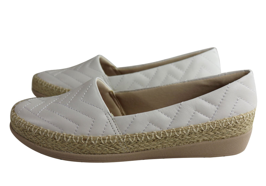 Usaflex April Womens Comfort Leather Espadrille Shoes Made In Brazil