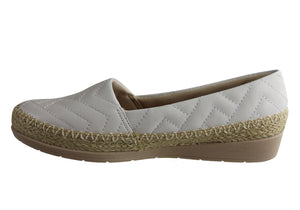 Usaflex April Womens Comfort Leather Espadrille Shoes Made In Brazil