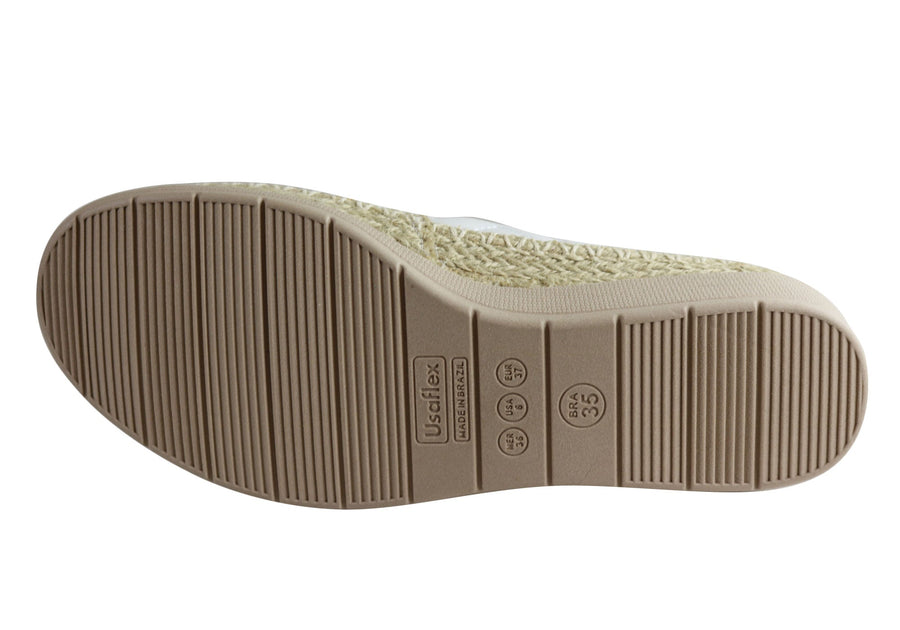 Usaflex April Womens Comfort Leather Espadrille Shoes Made In Brazil