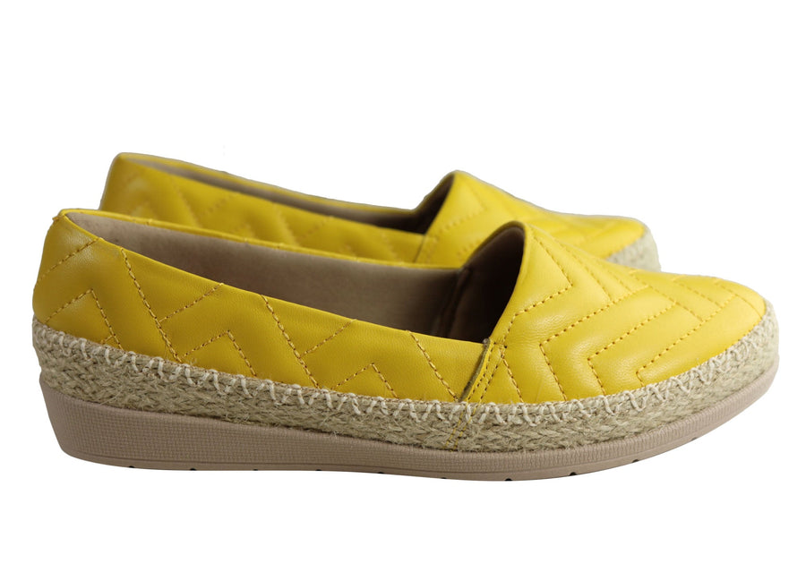 Usaflex April Womens Comfort Leather Espadrille Shoes Made In Brazil