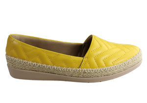 Usaflex April Womens Comfort Leather Espadrille Shoes Made In Brazil