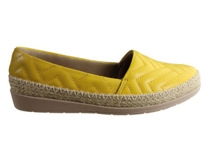 Usaflex April Womens Comfort Leather Espadrille Shoes Made In Brazil