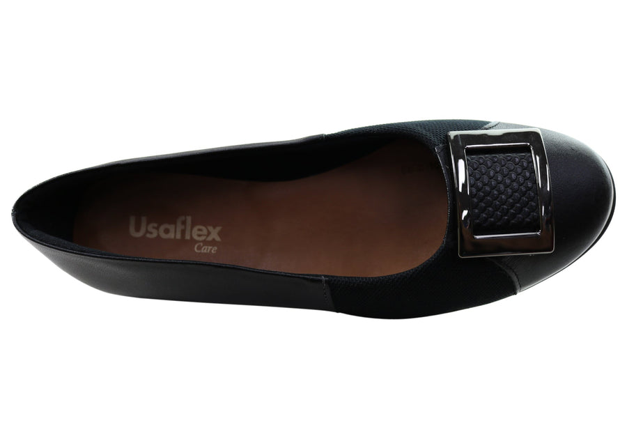 Usaflex Janice Womens Comfortable Leather Shoes Made In Brazil