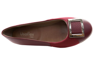 Usaflex Janice Womens Comfortable Leather Shoes Made In Brazil