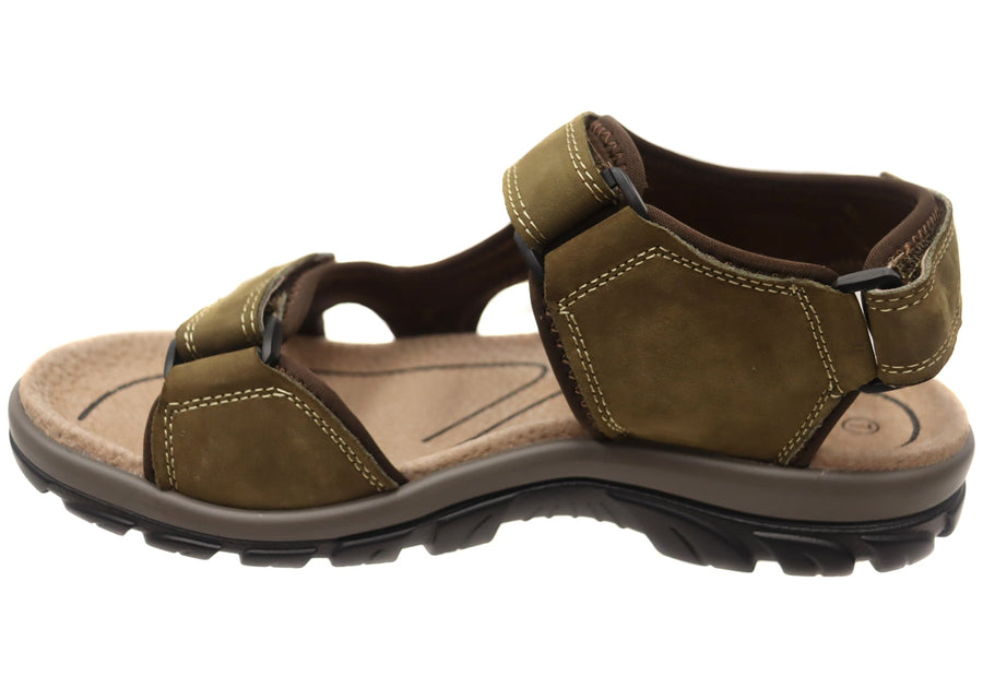 Natural Comfort Clift Mens Leather Adjustable Strap Sandals