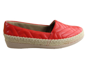 Usaflex April Womens Comfort Leather Espadrille Shoes Made In Brazil