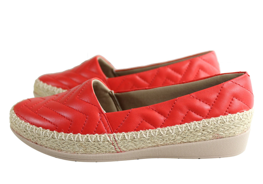 Usaflex April Womens Comfort Leather Espadrille Shoes Made In Brazil