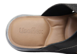 Usaflex Sunni Womens Comfortable Brazilian Leather Slides Sandals