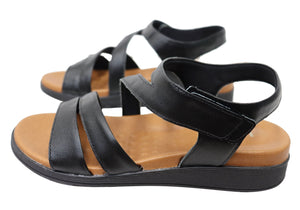 Usaflex Lisa Womens Comfortable Leather Sandals Made In Brazil