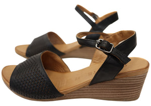 Orizonte Dilli Womens European Comfortable Leather Wedge Sandals