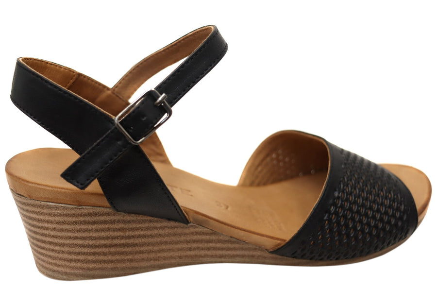 Orizonte Dilli Womens European Comfortable Leather Wedge Sandals