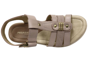 Pegada Tasha Womens Comfortable Leather Sandals Made In Brazil