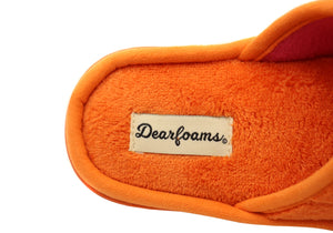 Dearfoams Womens Comfortable Mickey Terry Adjustable Slide Slippers