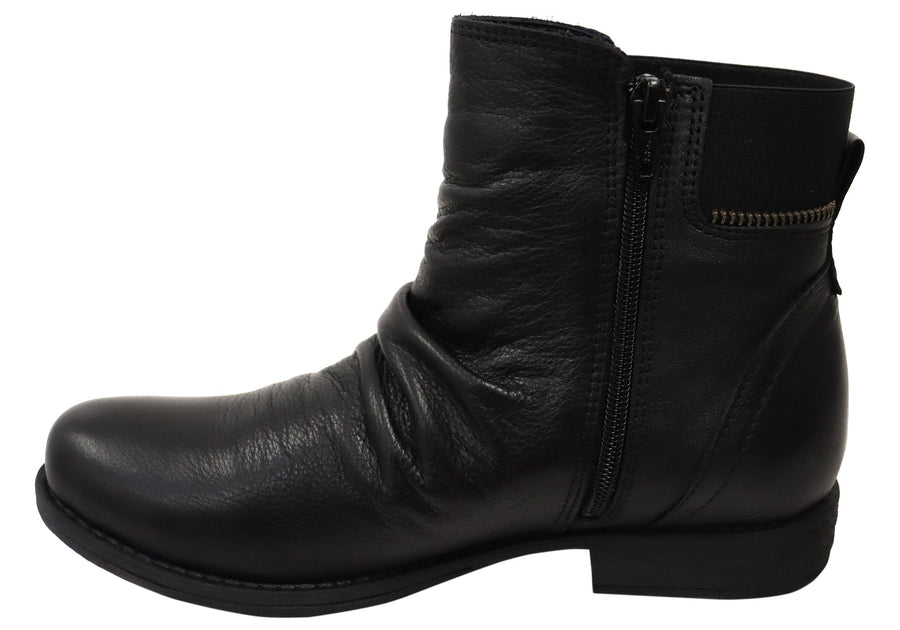 Cabello Comfort Isken Womens European Comfortable Leather Ankle Boots