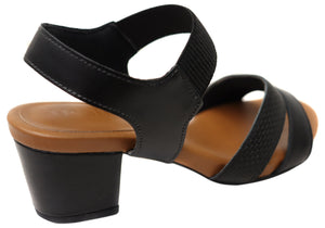 Usaflex Trudie Womens Comfortable Leather Mid Heel Sandals