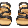 Revere Womens Sofia Wedge Leather Supportive Slides Sandals