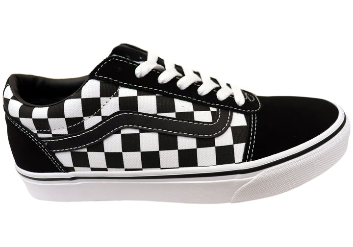 Vans Mens Ward Checkered Comfortable Lace Up Sneakers