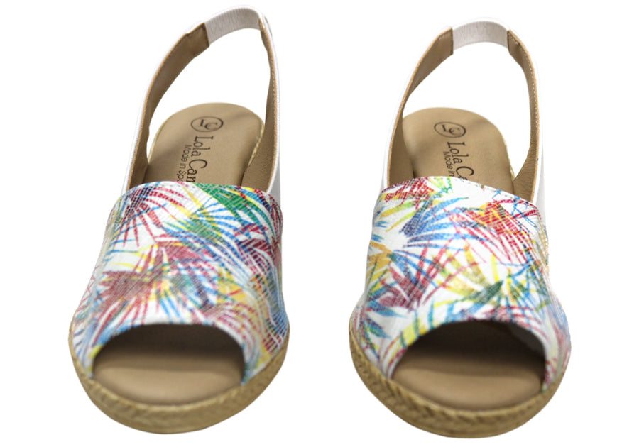 Lola Canales Tropicanna Womens Spanish Leather Wedge Sandals