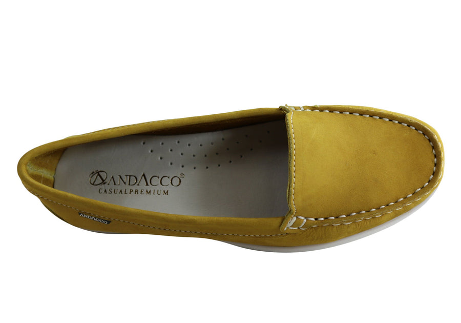 Andacco Amore Womens Comfortable Flat Leather Loafers Made In Brazil