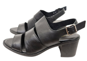 Balatore Carmen Womens Comfortable Brazilian Leather Mid Heel Sandals