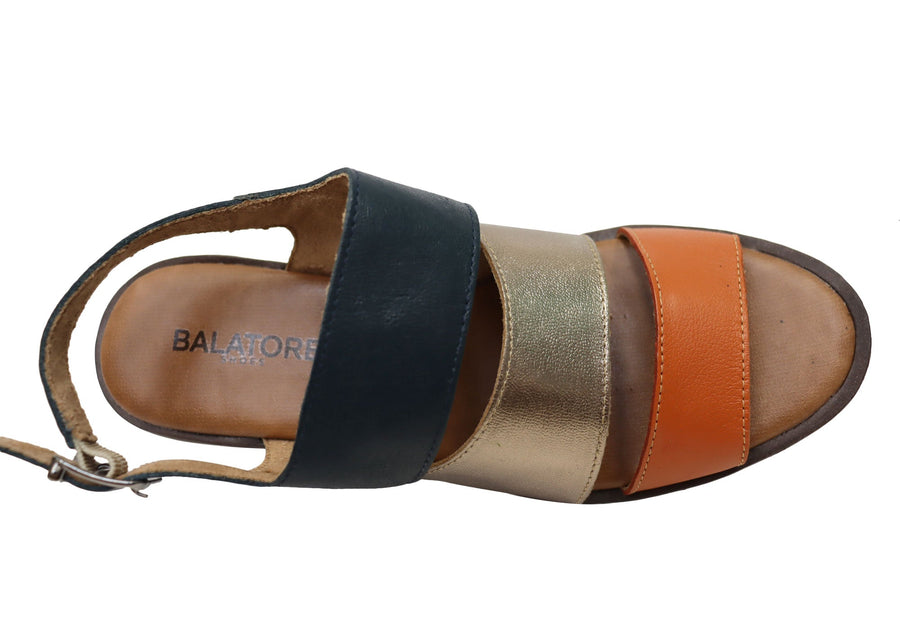 Balatore Carmen Womens Comfortable Brazilian Leather Mid Heel Sandals
