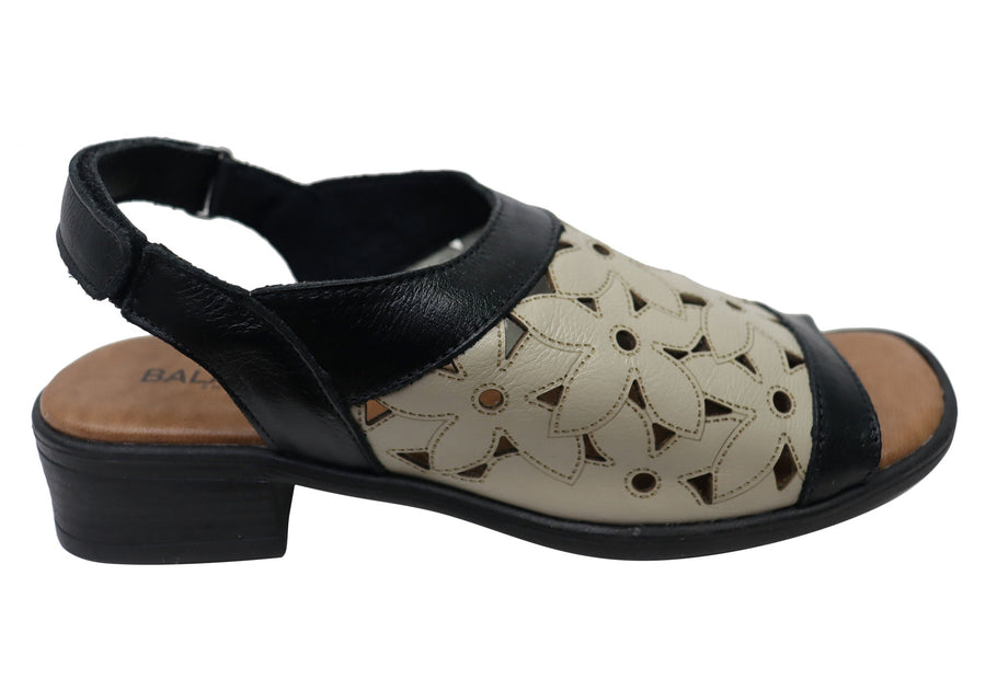 Balatore Rosie Womens Comfortable Brazilian Leather Low Heel Sandals