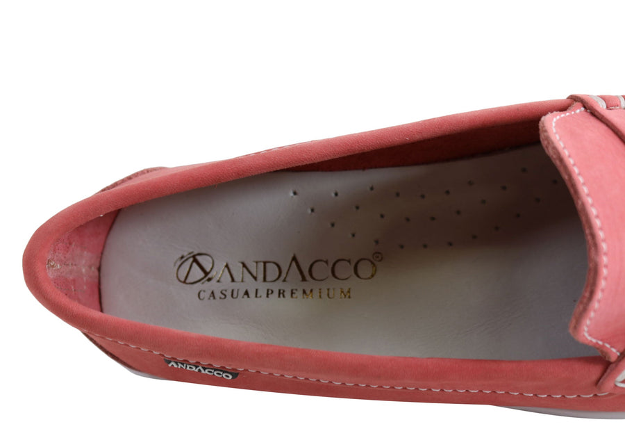 Andacco Millie Womens Comfortable Flat Leather Loafers Made In Brazil