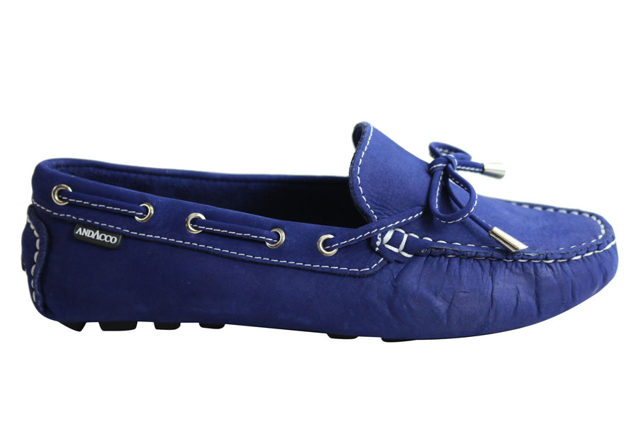 Andacco Duna Womens Comfortable Flat Leather Loafers Made In Brazil