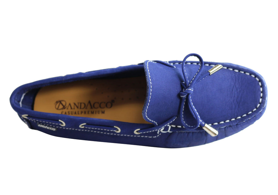 Andacco Duna Womens Comfortable Flat Leather Loafers Made In Brazil