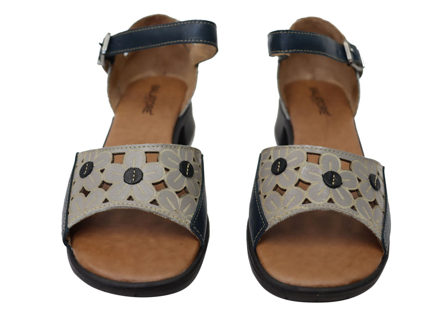 Balatore Olivia Womens Comfortable Brazilian Leather Low Heel Sandals