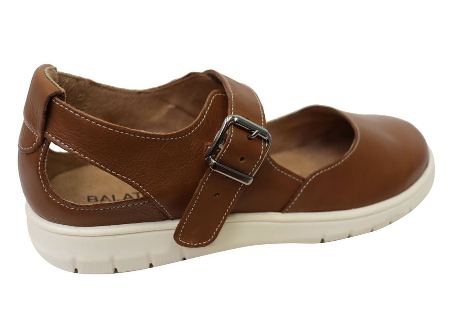 Balatore Paige Womens Comfortable Brazilian Mary Jane Leather Shoes