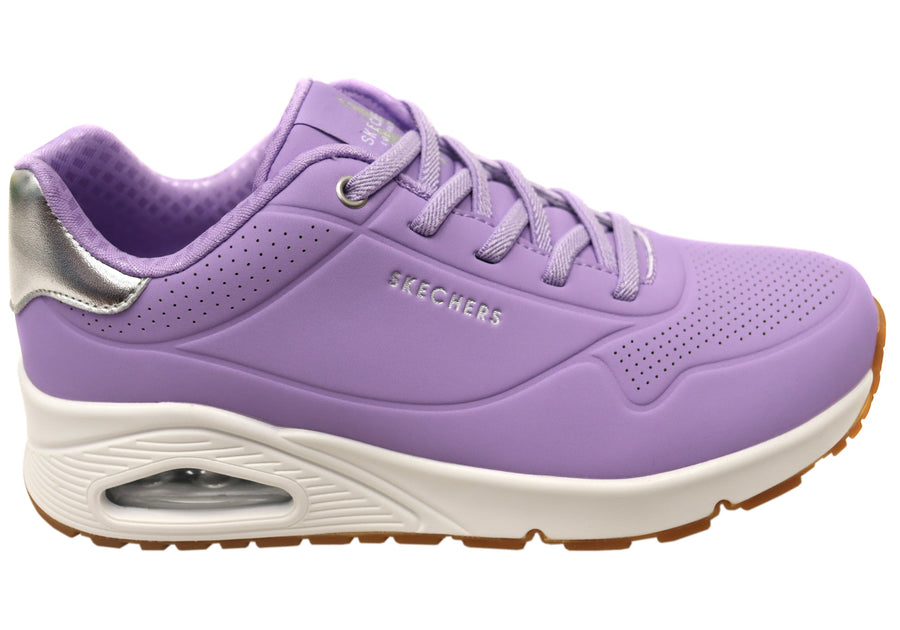 Skechers Womens Uno Shimmer Away Memory Foam Shoes