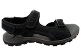 Cabello Comfort Trail Mens Leather Adjustable Strap Sandals