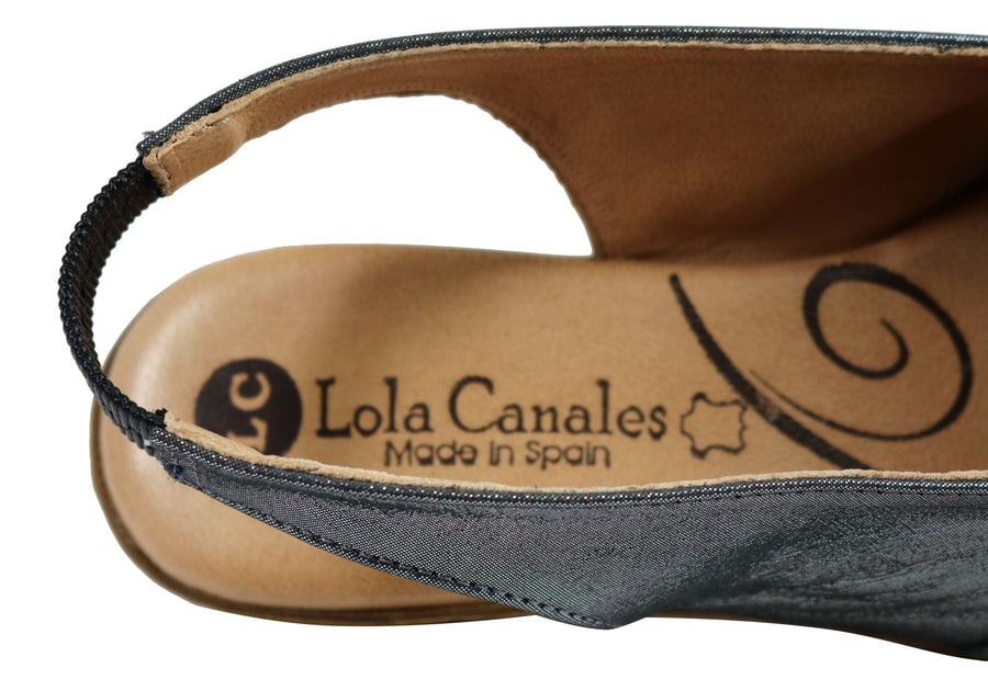Lola Canales Glee Womens Comfort Leather Wedge Sandals Made In Spain