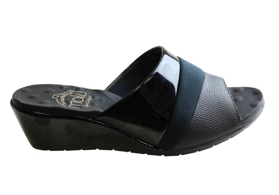 Malu Supercomfort Gracen Womens Comfort Wedge Slides Made In Brazil