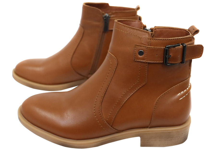 Orizonte Deny Womens European Comfortable Leather Ankle Boots