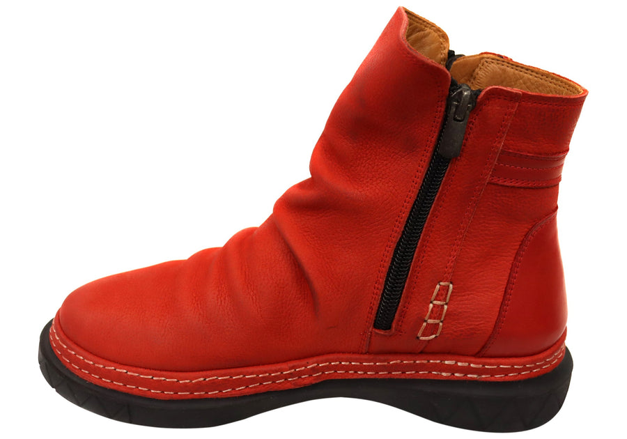 Orizonte Azuro Womens European Comfortable Leather Ankle Boots