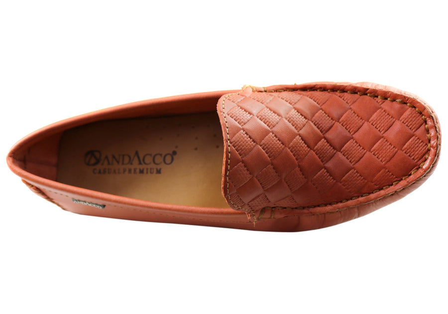 Andacco Sharon Womens Comfortable Flat Leather Loafers Shoes
