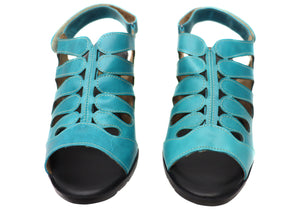 Balatore Cecillia Womens Comfort Brazilian Leather Mid Heel Sandals
