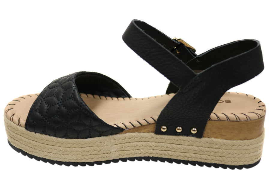 Bottero Corela Womens Comfortable Leather Platform Sandals