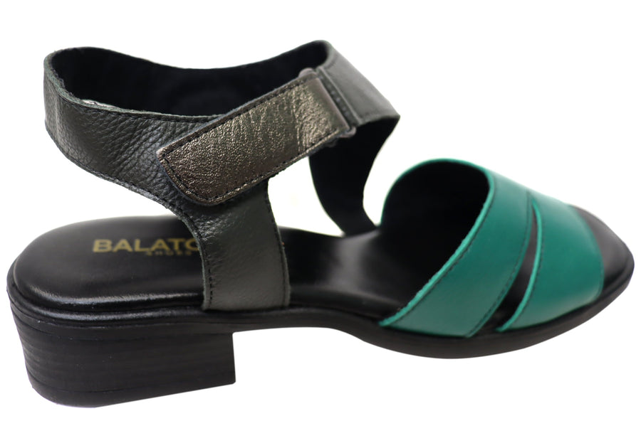 Balatore Josephine Womens Comfort Brazilian Leather Low Heel Sandals