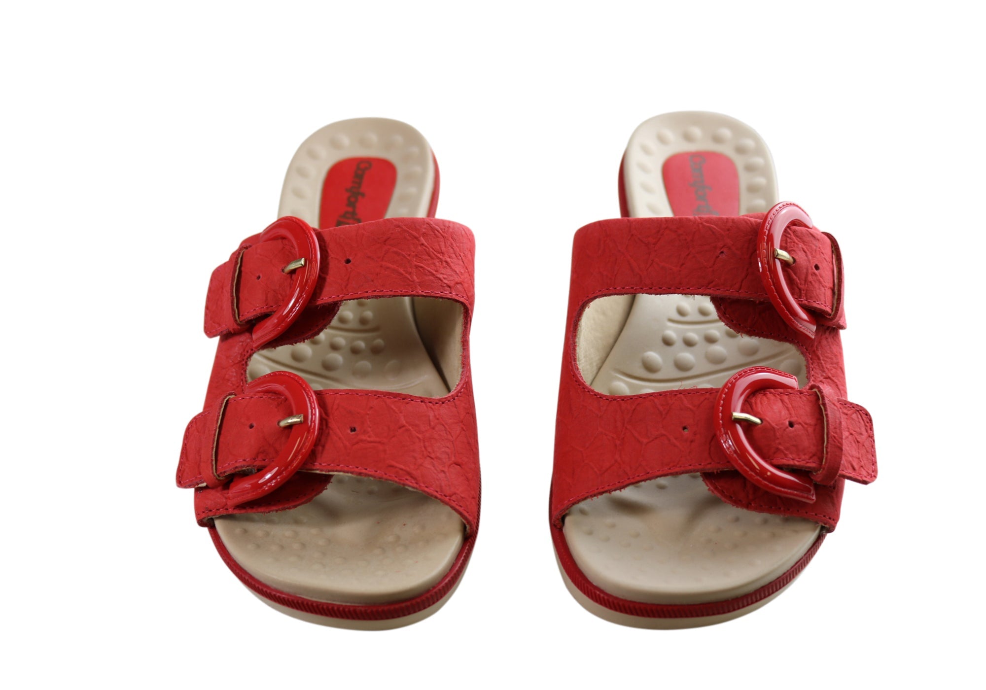 Comfortflex Womens Leather Slides Sandals Made In Brazil