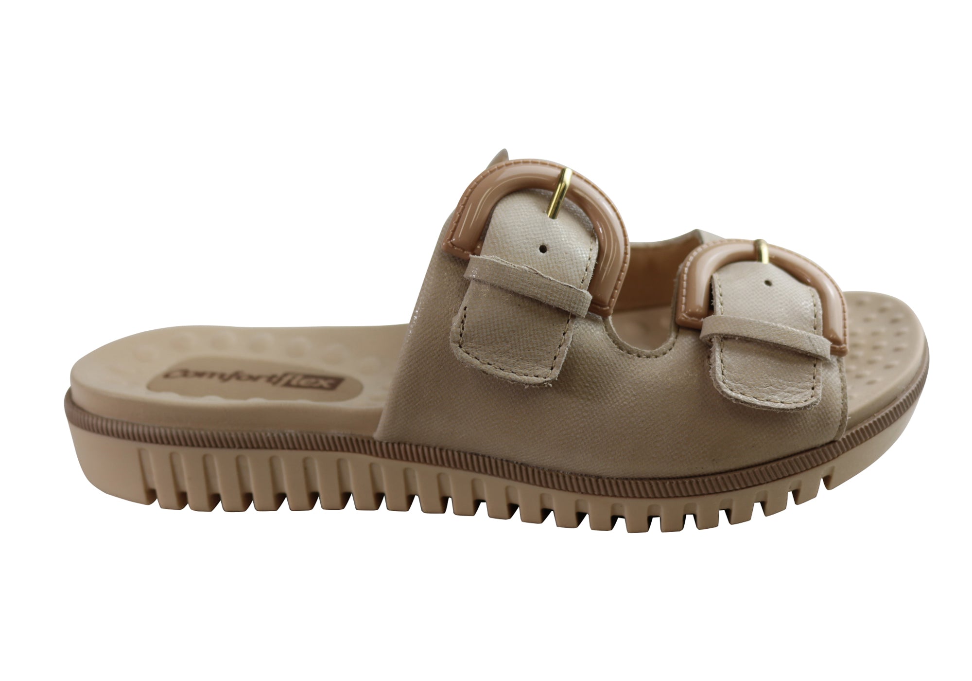 Comfortflex Womens Leather Slides Sandals Made In Brazil