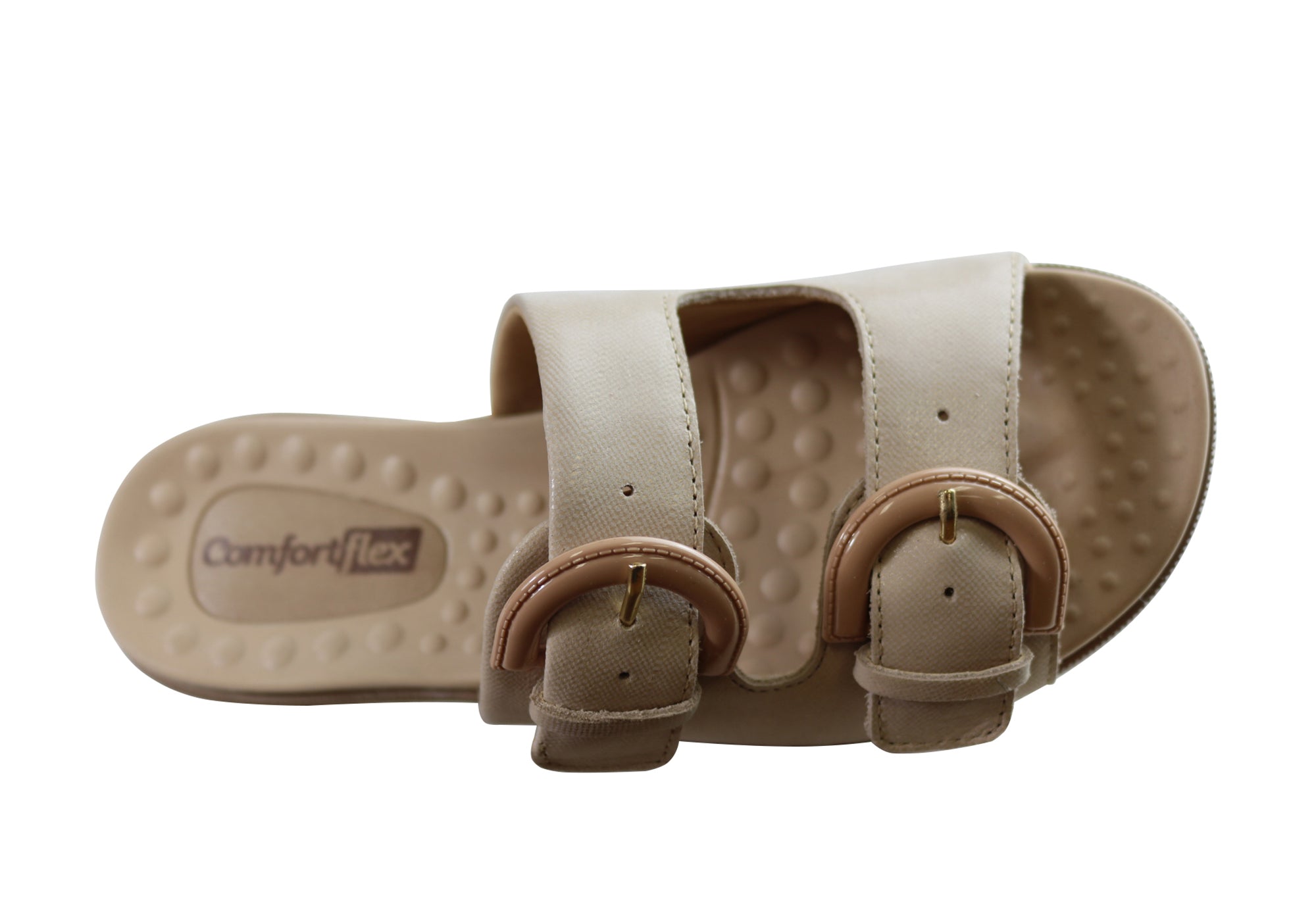 Comfortflex Womens Leather Slides Sandals Made In Brazil
